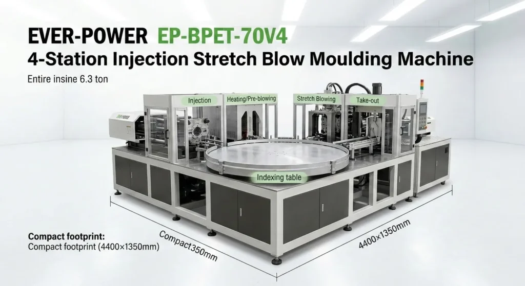 EP-BPET-70V4 4-Station Injection Stretch Blow Moulding
