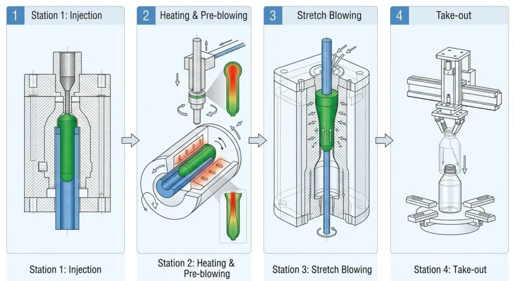 EP-BPET-70V4 4-Station Injection Stretch Blow Moulding-2