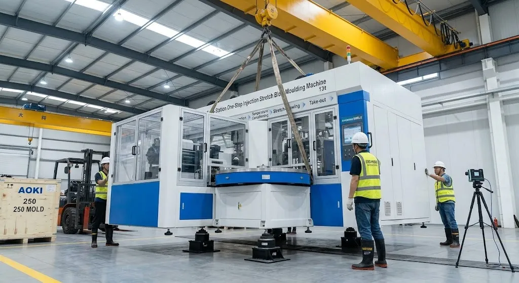 EP-HGY200-V4 4-Station Injection Stretch Blow Moulding Installation & Setup Guide