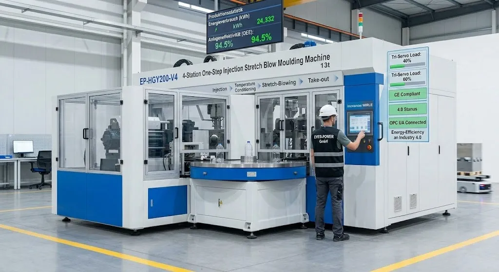 EP-HGY200-V4 4-Station Injection Stretch Blow Moulding factory