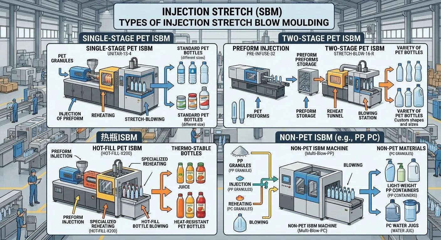 ISBM машиналарының архитектурасы және технологиялық нұсқалары